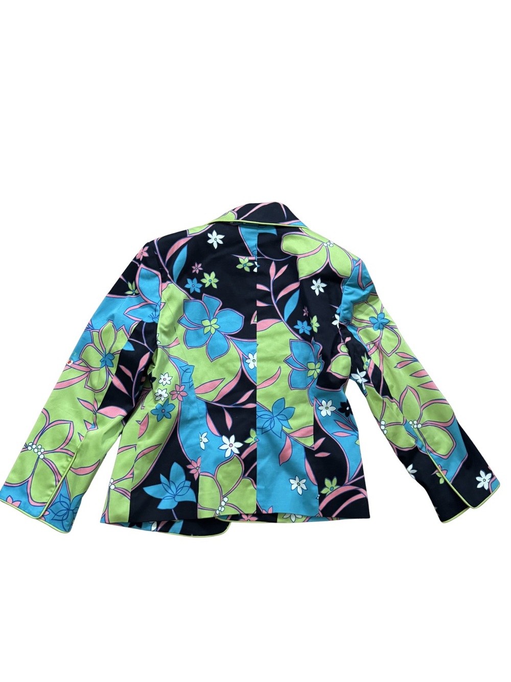 Studio by JPR Floral Patchwork Blazer - Lime Green Blue Black - Picture 2 of 11